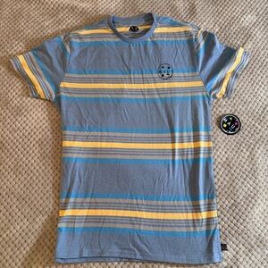 Maui and Sons Blue and Yellow Striped Men's Shirt